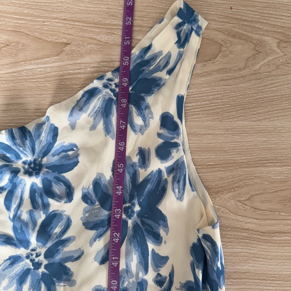 Reformation Large Chandelier Floral Midi Dress Celestia‎ Blue Floral Ivory - Picture 11 of 12